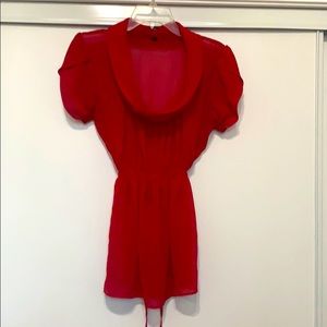 Tahari cowl neck sheer too, size small